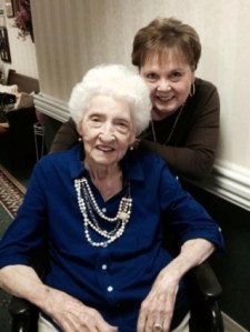 Becky and her mother. Two breast cancer survivors. 