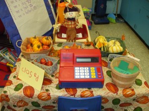 Notice the open/closed sign that the students made.