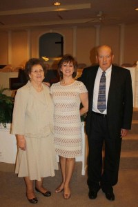 Sandra with her parents