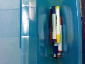 Special writing supplies can be stored in the sides of the lap desk.